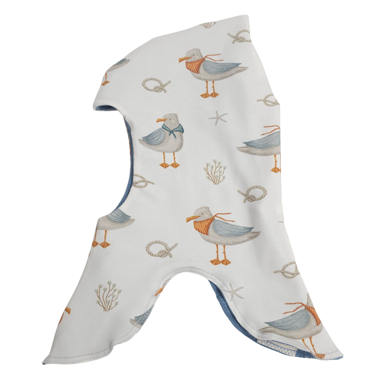 Schlupfmütze Küstenkind Möwe 1 (taubenblau)